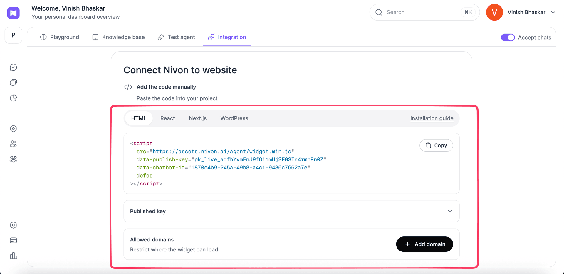 Integrate with your website